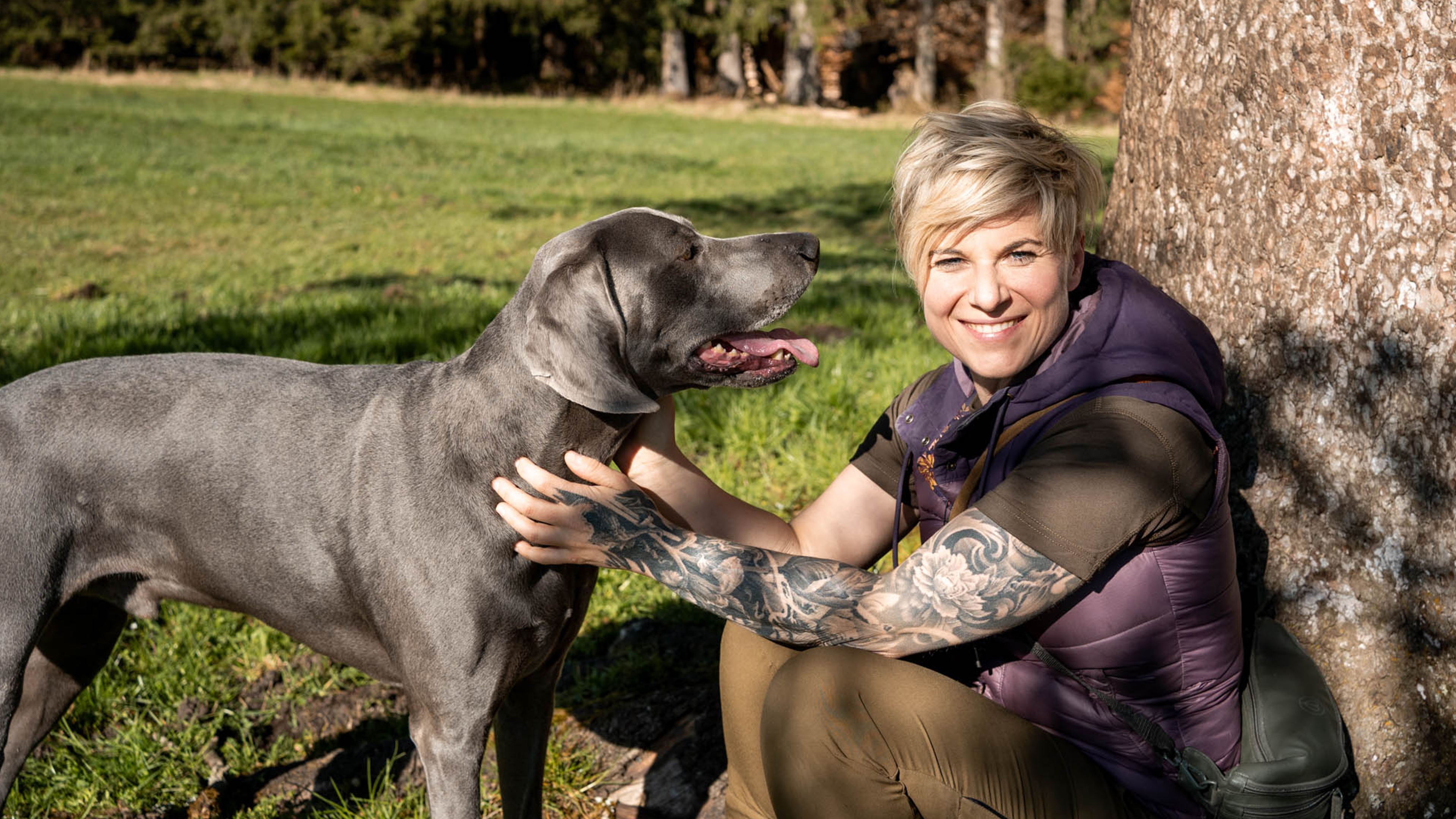 Frau mit Hund