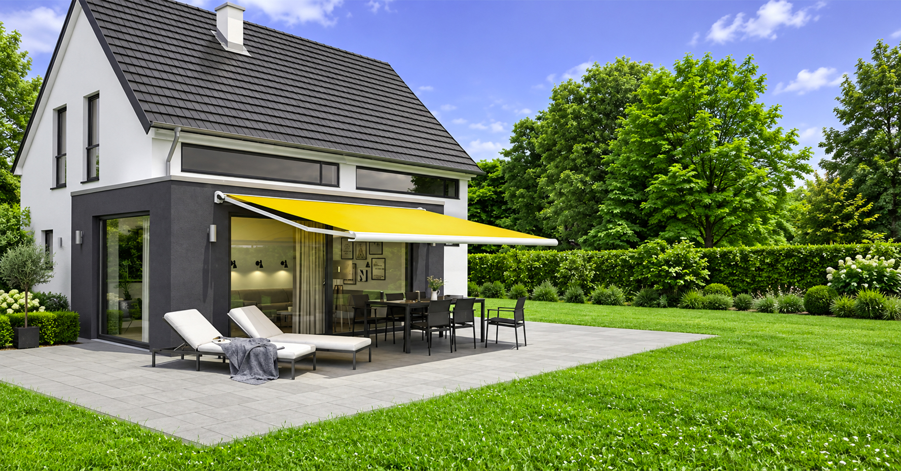 Modernes Wohnhaus mit Garten
