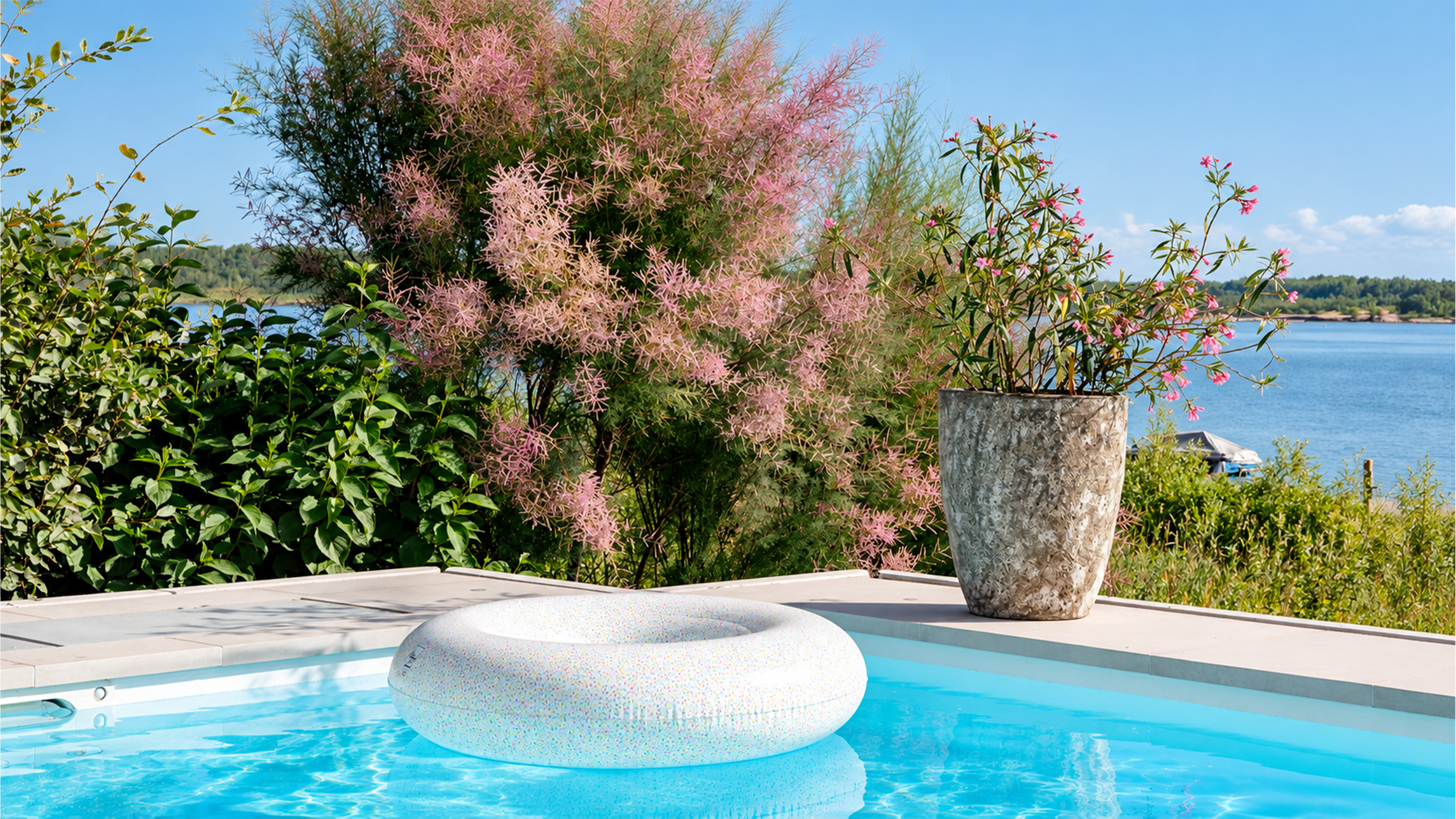 Pool mit Pflanzen 