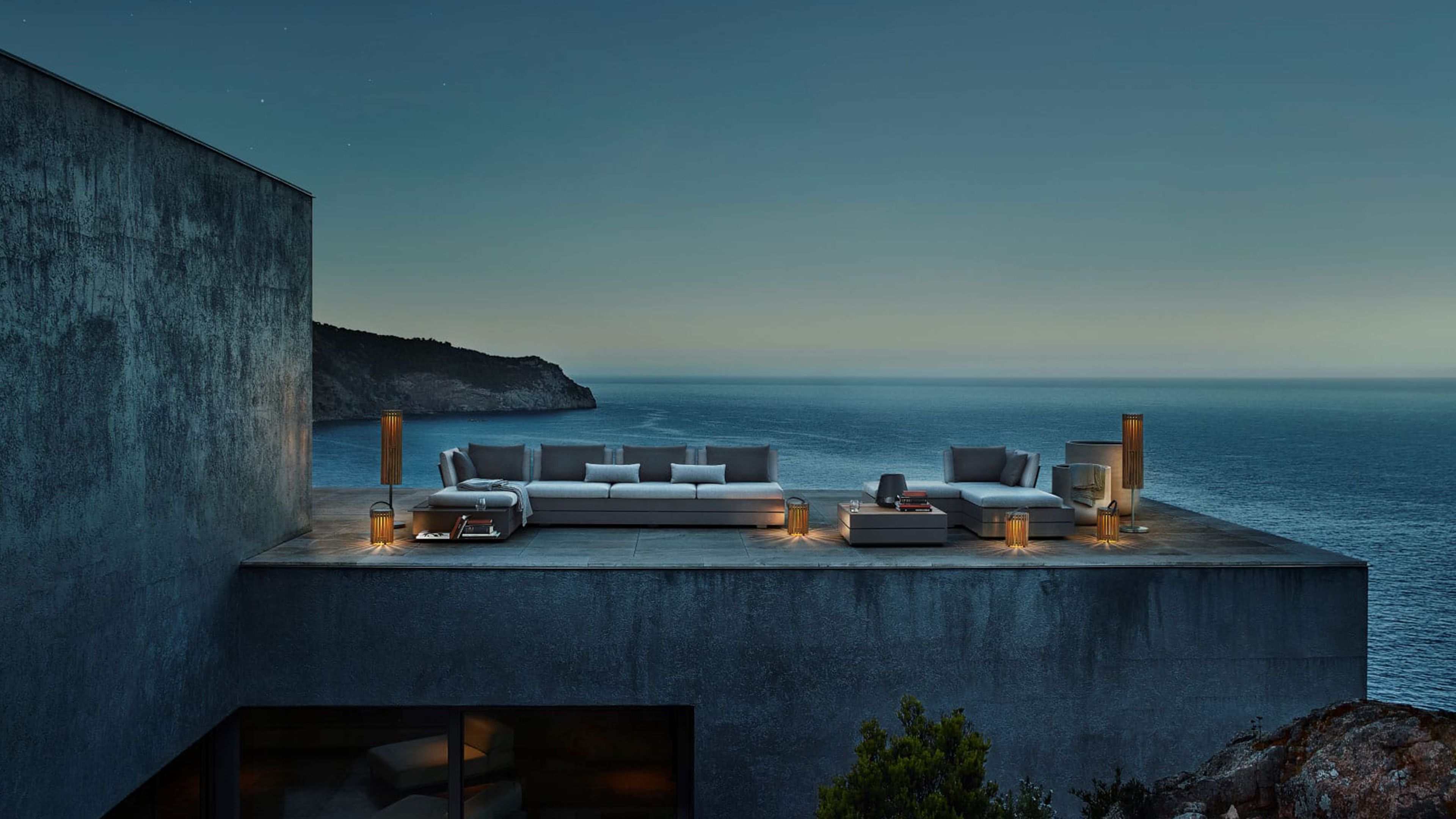 Modernes Gartendesign am Meer