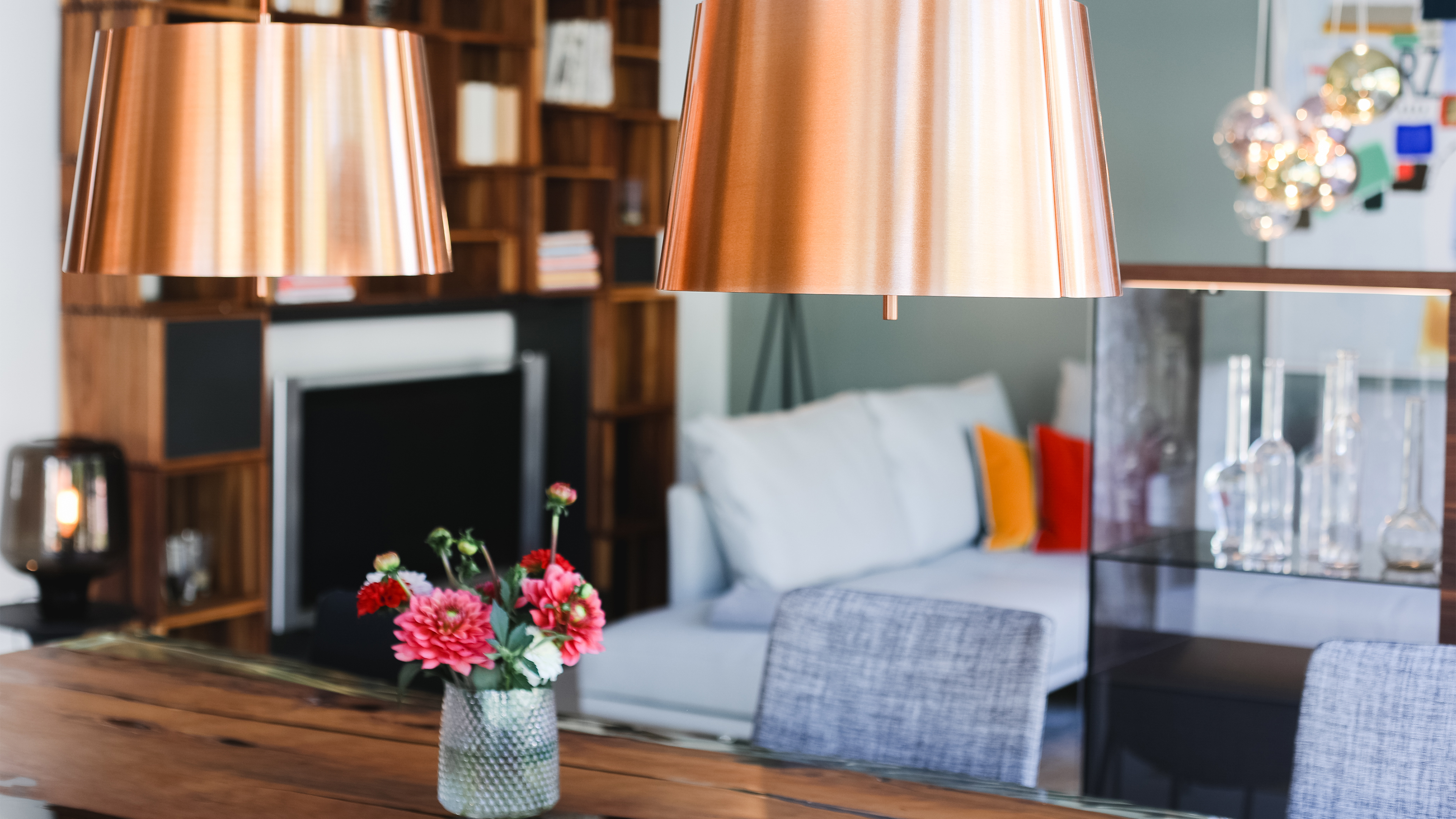 H&auml;ngeleuchen im Wohnzimmer