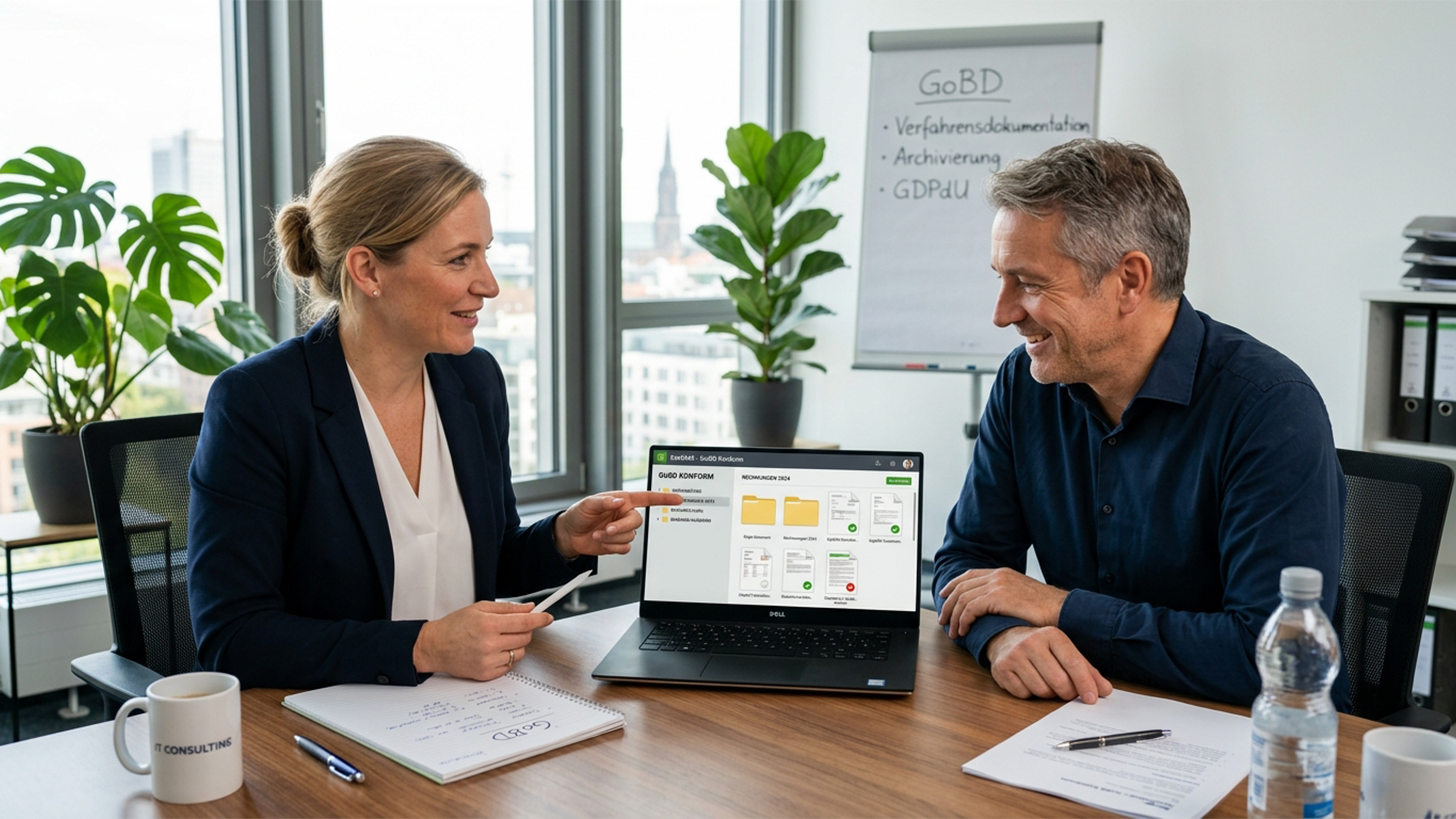 Eine Dame ber&auml;t einen Herren