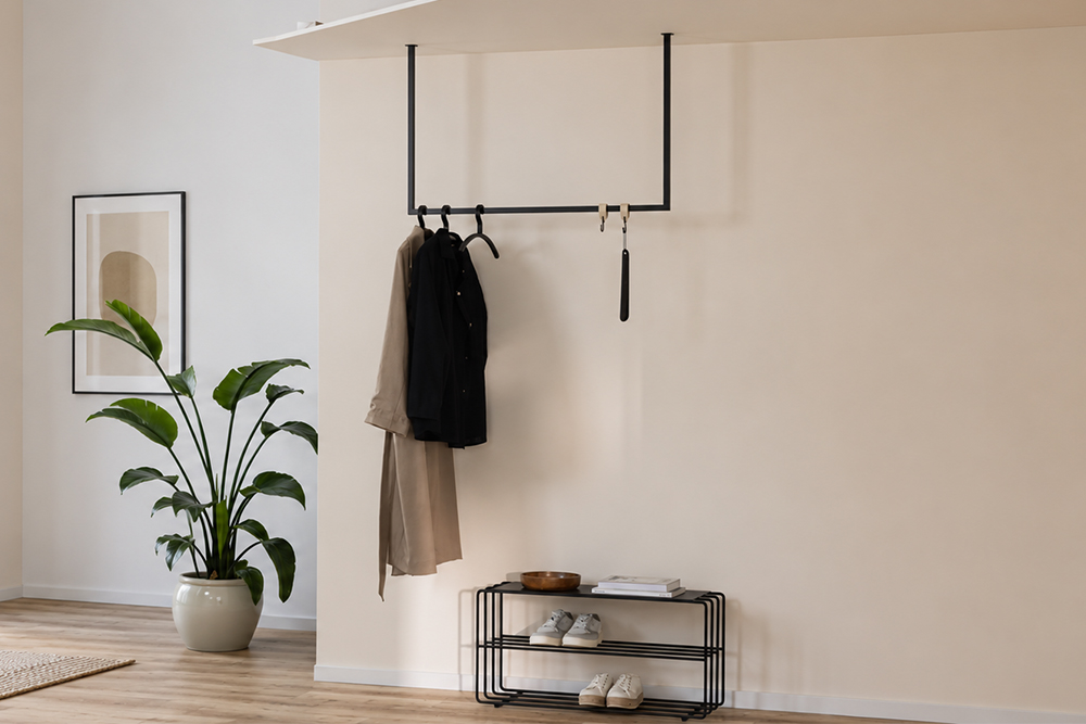 Garderobe aus scharzem Stahl von Jansora