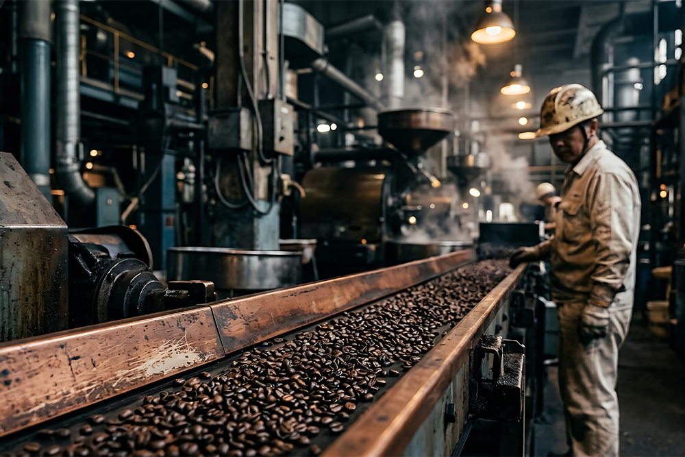 Industriell verarbeiteter Kaffee