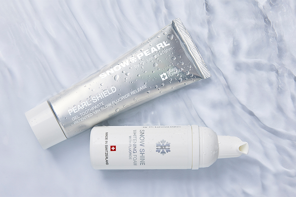 Pearl Shield Plus Gel-Zahnpasta und Snow Shine Whitening Foam von SNOW PEARL