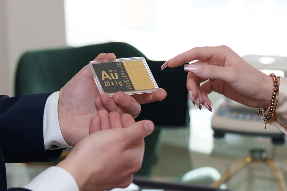 Goldbarren stückeln mit 20 x 1 g Tafelbarren für flexible Teilverkäufe