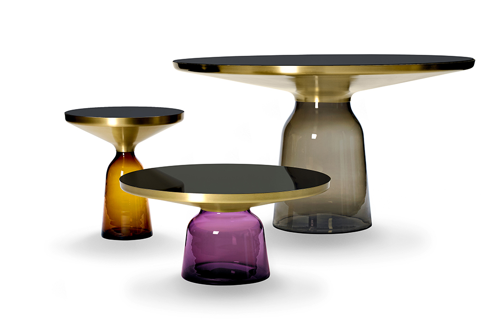 ClassiCon, Möbeldesign, Möbel, Leuchten, Porzellan, Glas, Bell High Table, mundgeblasener Glasfuß, Kristallglas, Marmor, Einzelstück,