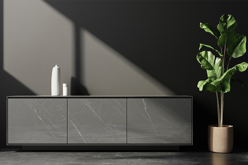 Hochwertige und moderne Kommode mit Marmor-Optik