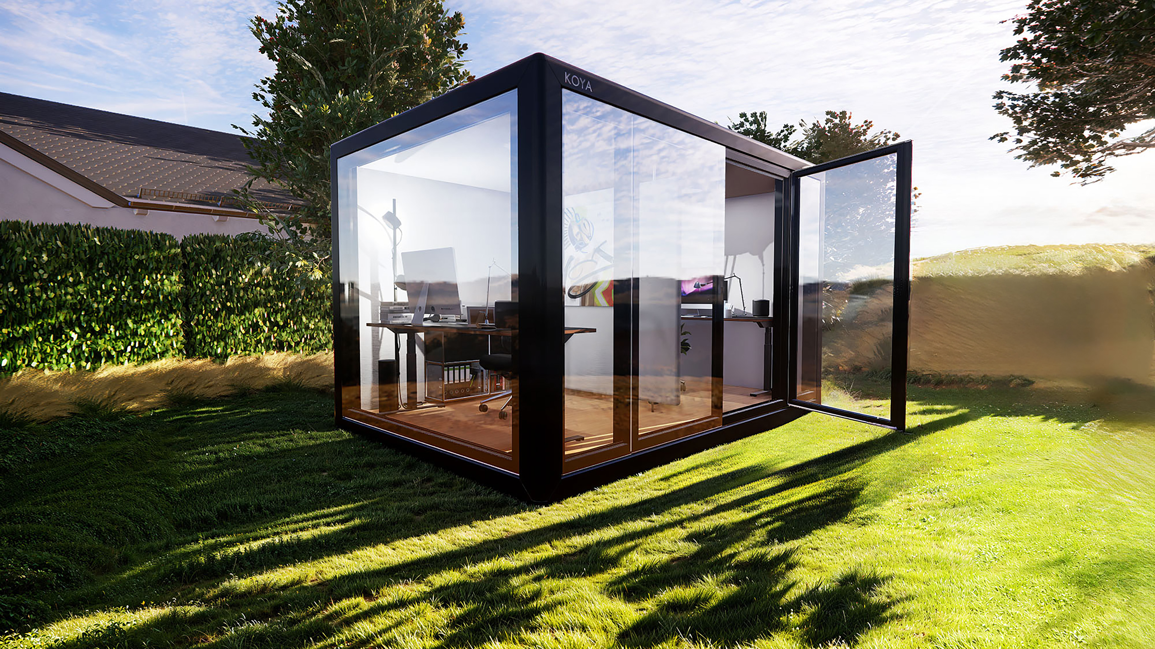 Außensauna, Design Gartenhaus, Modulbau, Büro-Cube