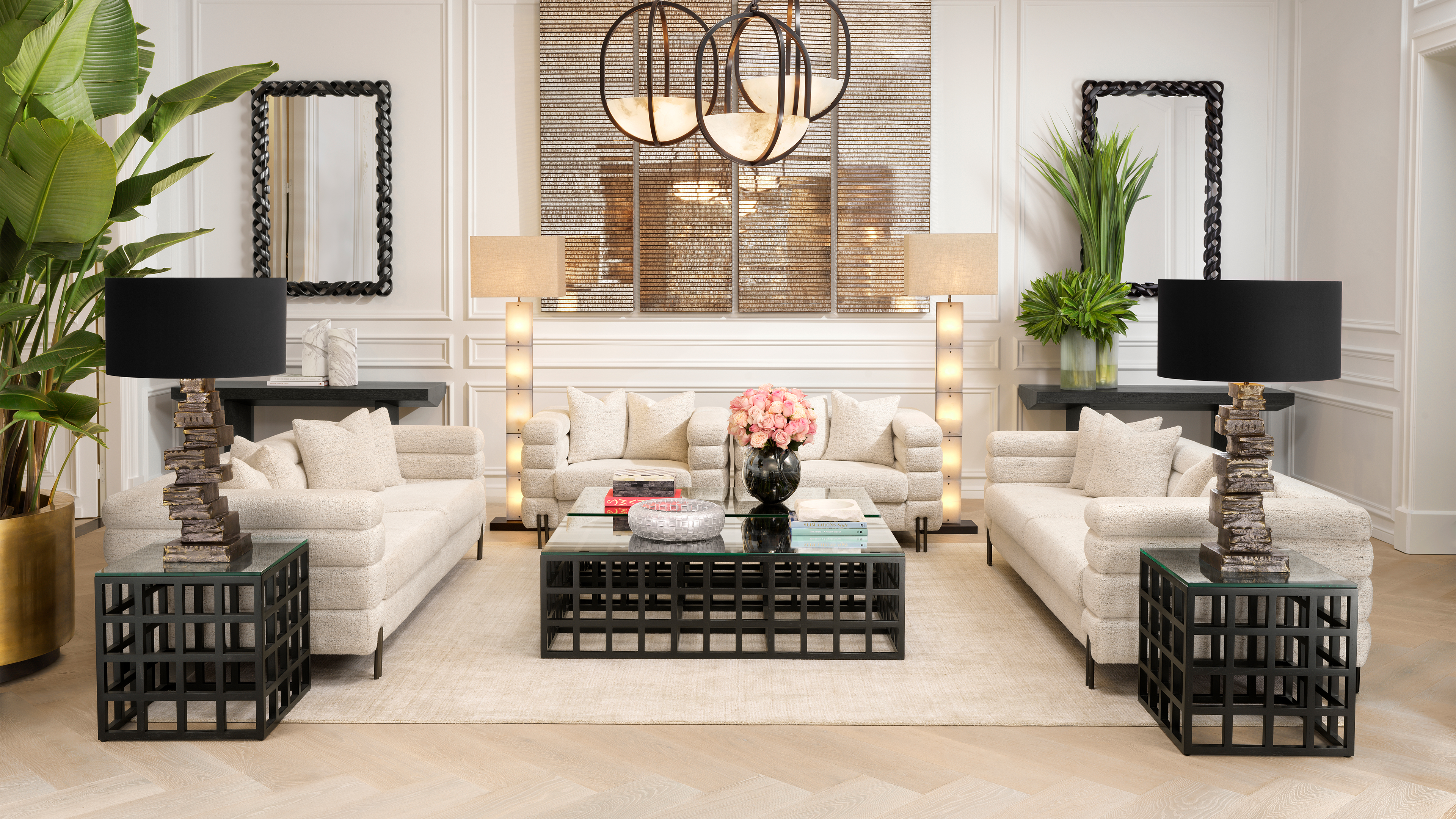 Hell und modern eingerichtetes Wohnzimmer